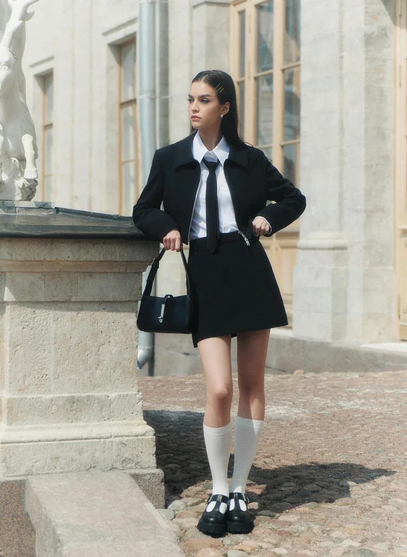 Lichi  Mini skirt in suiting fabric for Women | Best Price UAE